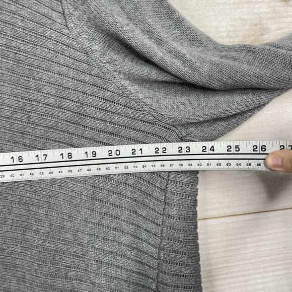 Daisy Fuentes Cardigan Womens 2X Gray Open Front Cable Knit Sweater Draped - Picture 8 of 8